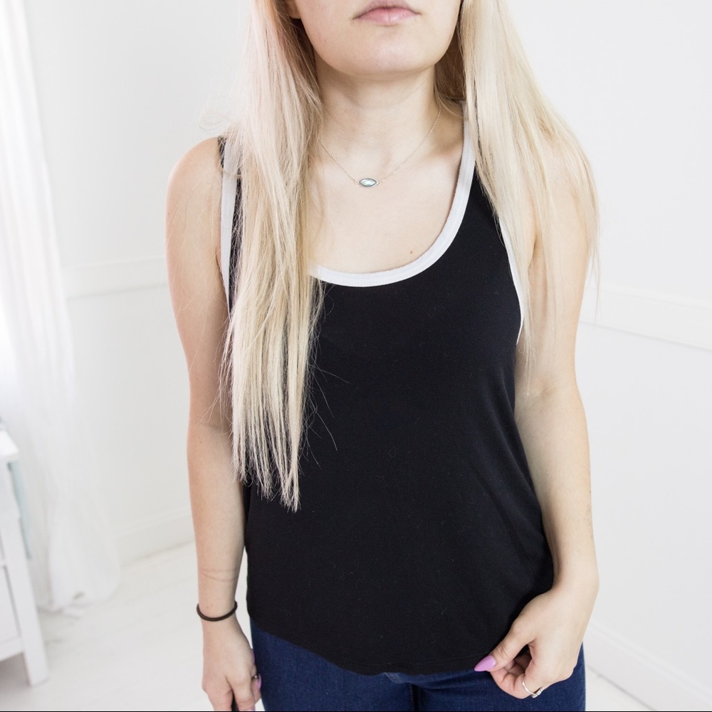 Contrast Trim Racerback Tank Top